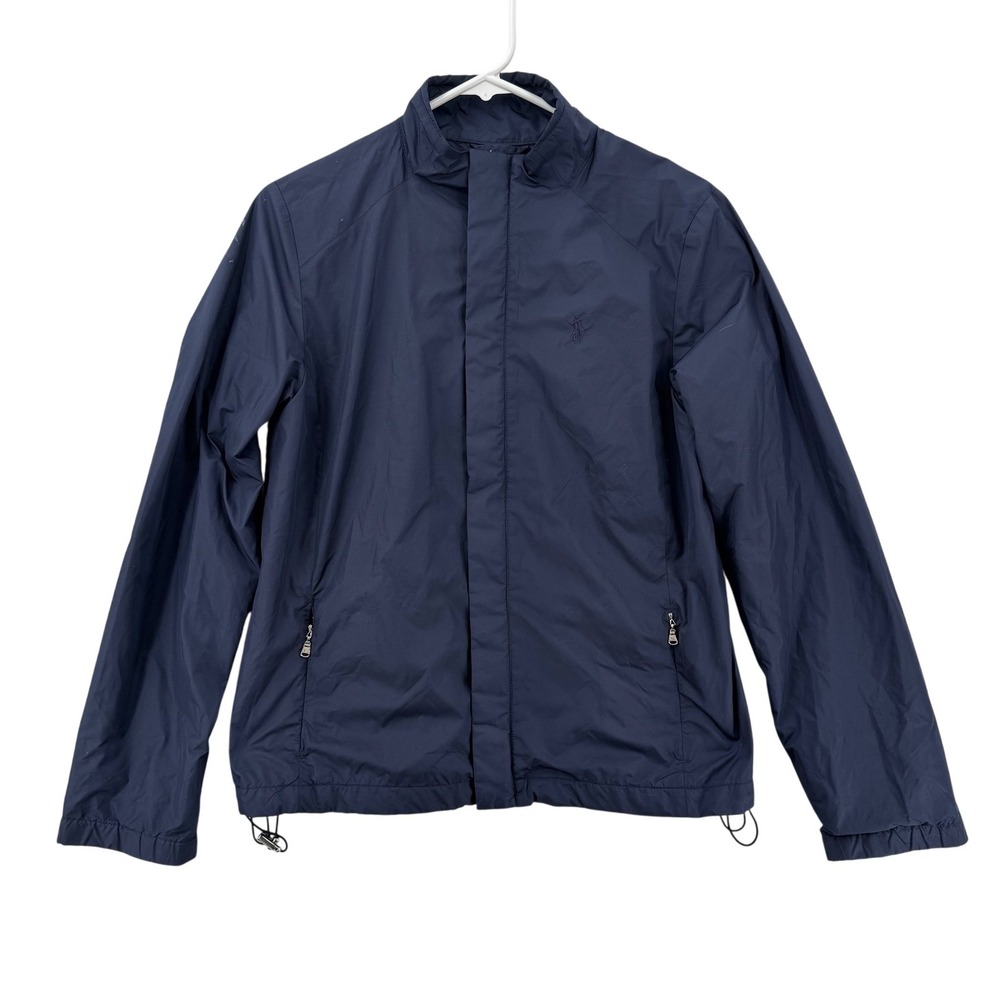 Ralph Lauren Golf Jacket Womens Medium Navy Blue Windbreaker Lightweight B83